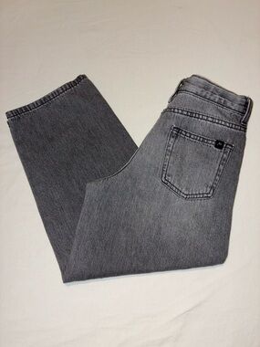Girls Grey Straight-Leg Baggy Jeans